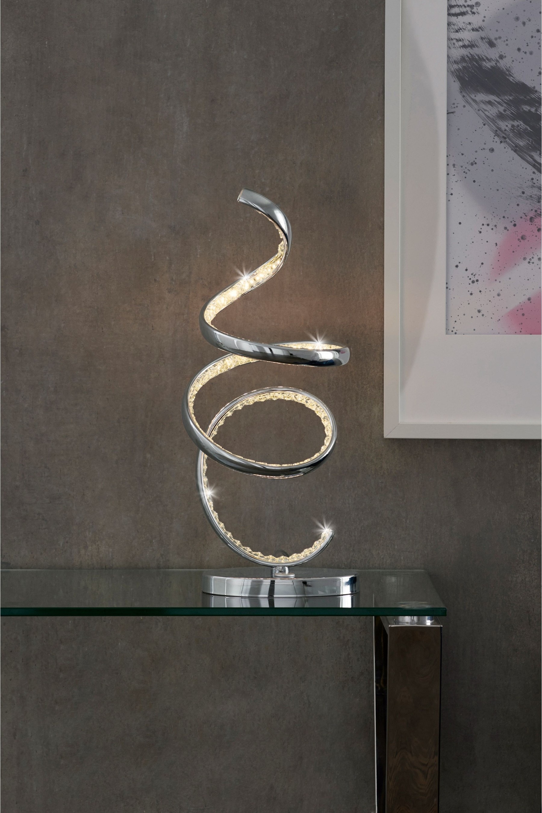 Chrome LED Cara Touch Table Lamp