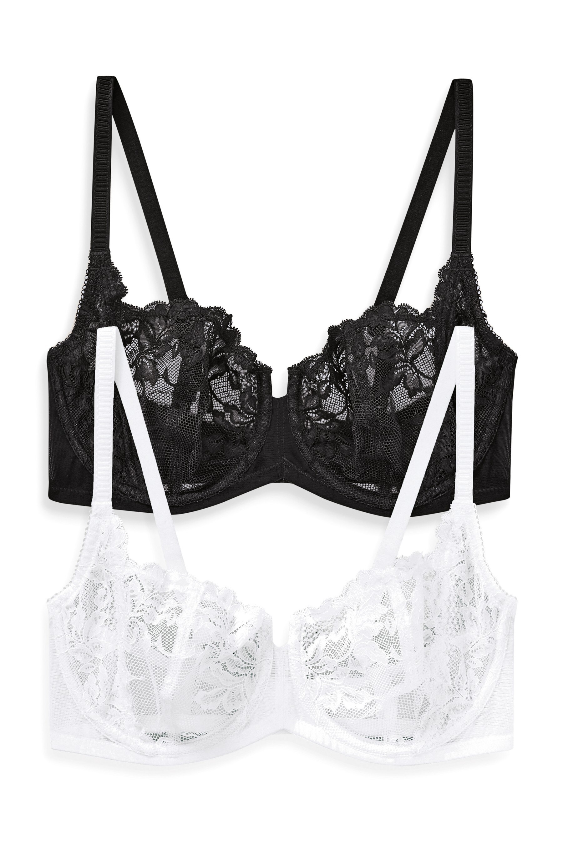 Buy Lizzie Non Padded Wired Lace Balcony Bras Two Pack from the Next UK