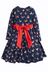 Frugi Blue Christmas Robin Party Skater Dress With Detachable Box Detail
