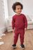 Berry Red Jersey Sweatshirt patch-detail And Joggers Set (3mths-7yrs)