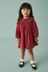 Berry Red Embroidered Collar Corduroy Dress (3mths-7yrs)