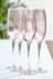 Pink Sienna Flute Glasses Set of 4 Champagne Flute Glasses
