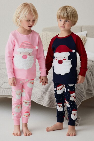 Navy Santa Christmas Snuggle Pyjamas (9mths-12yrs)