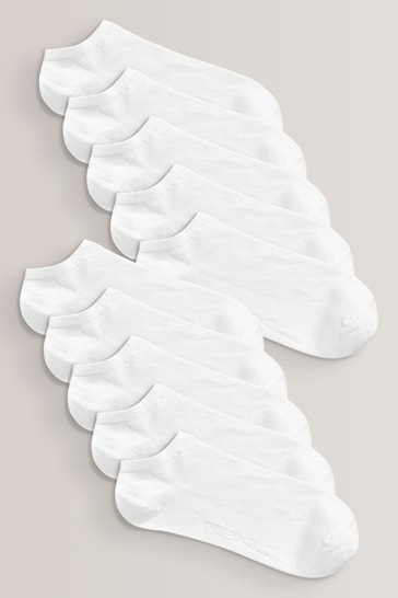 White 10 Pack Trainer Socks