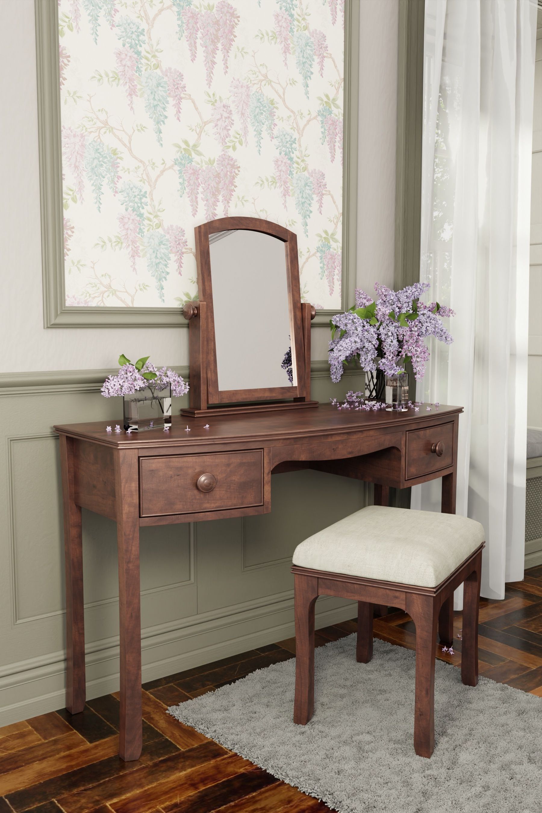 Dark wood online dressing table