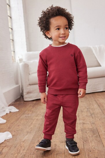 Berry Red Jersey Sweatshirt Versace And Joggers Set (3mths-7yrs)