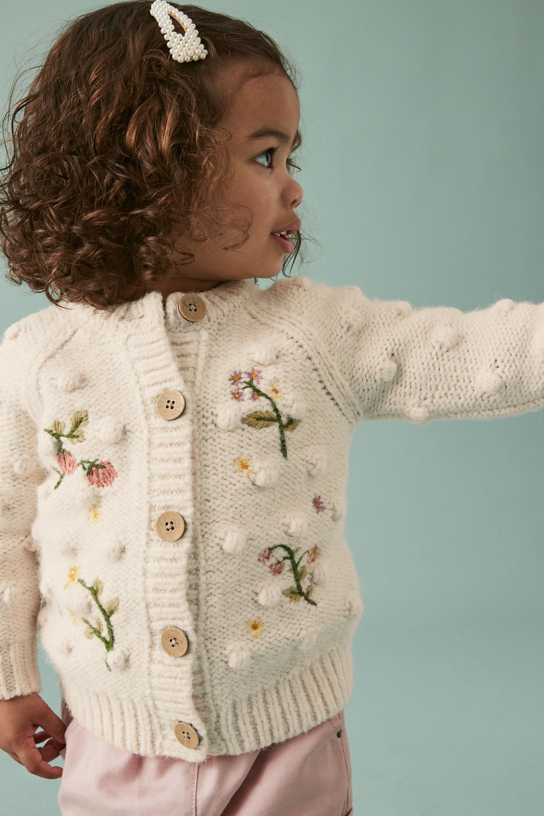 Girls chunky new arrivals knit cardigan