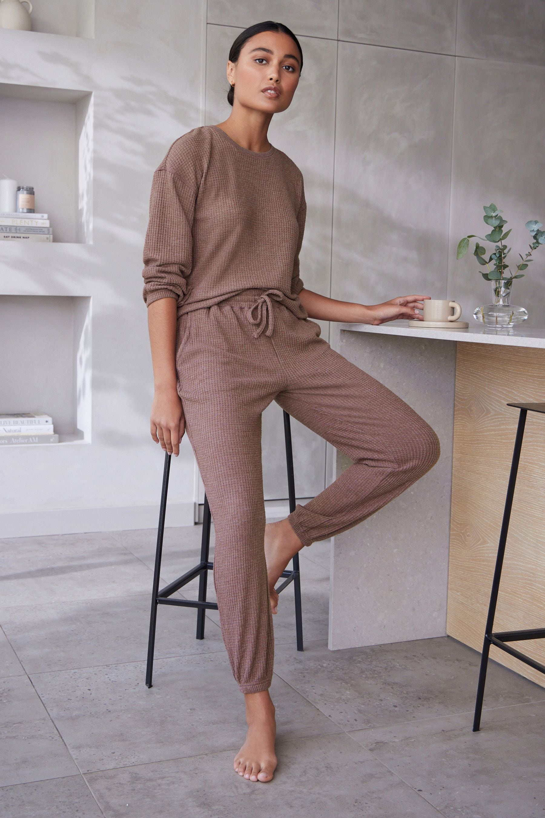 Womens waffle pyjamas sales