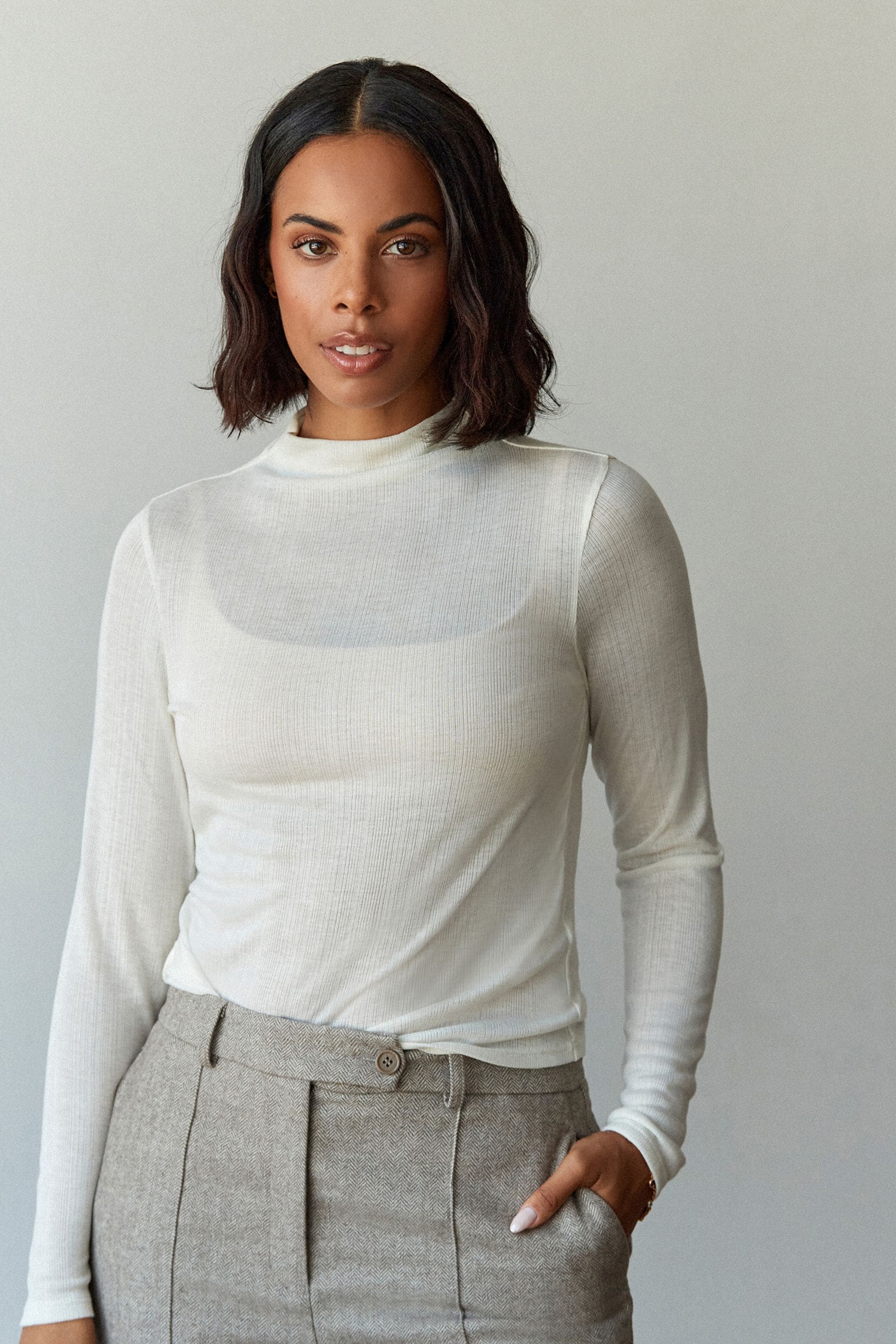 Semi sheer top clearance