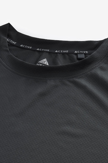 Buy Black Active Gym and Training Textured T-Shirt from the Next UK ...