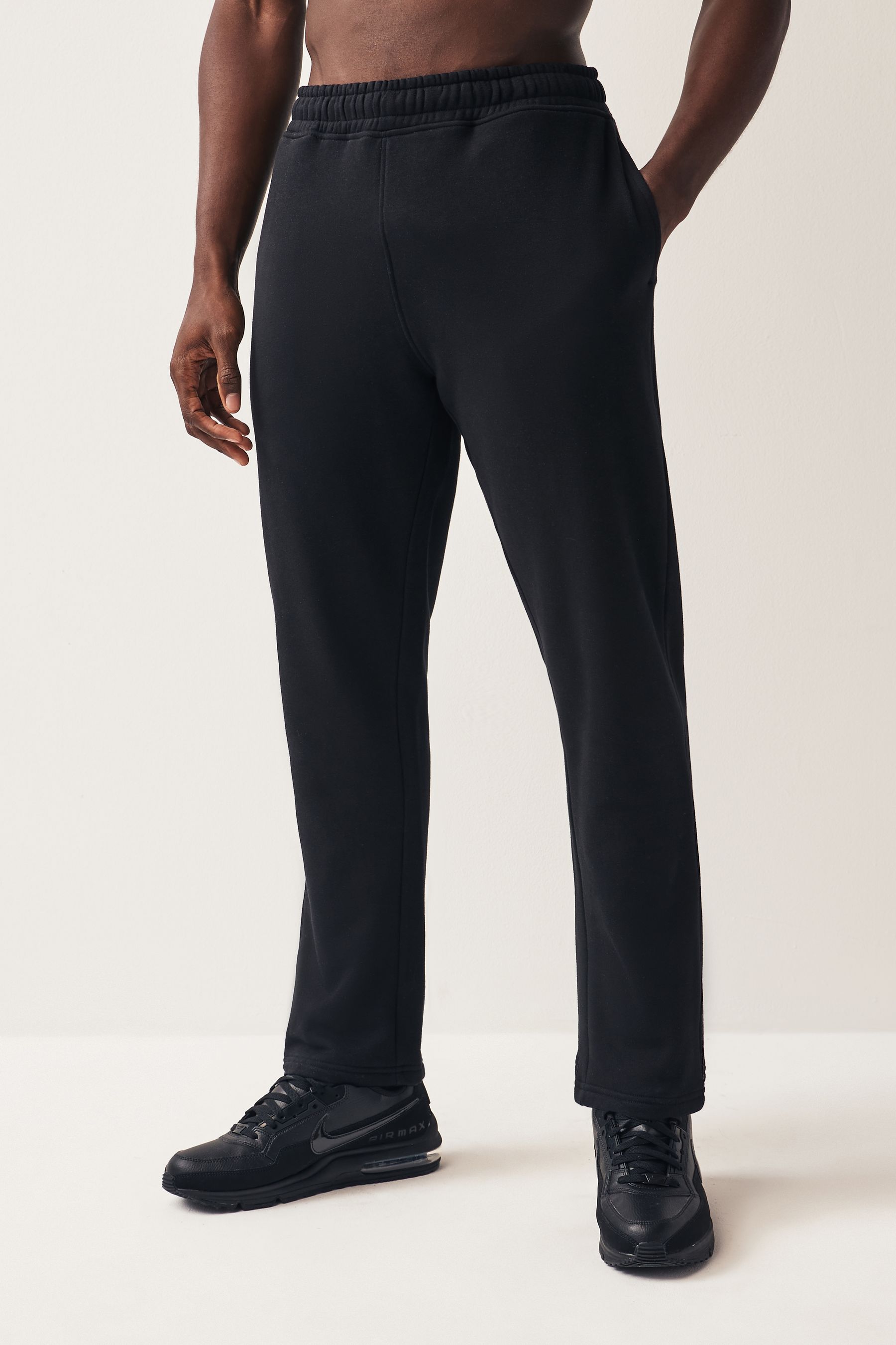 Straight leg top joggers black