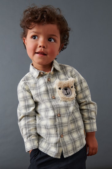 Buy Ecru Cream with Character Pocket Check Corduroy Long Sleeve Shirt (3mths-7yrs) from the Next UK online shop
