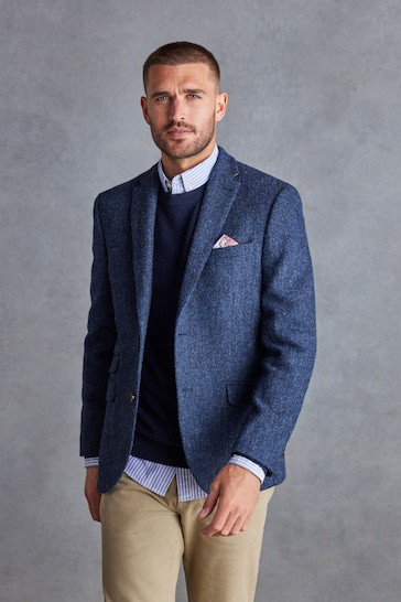 Blue Signature Harris Tweed British Wool Blazer