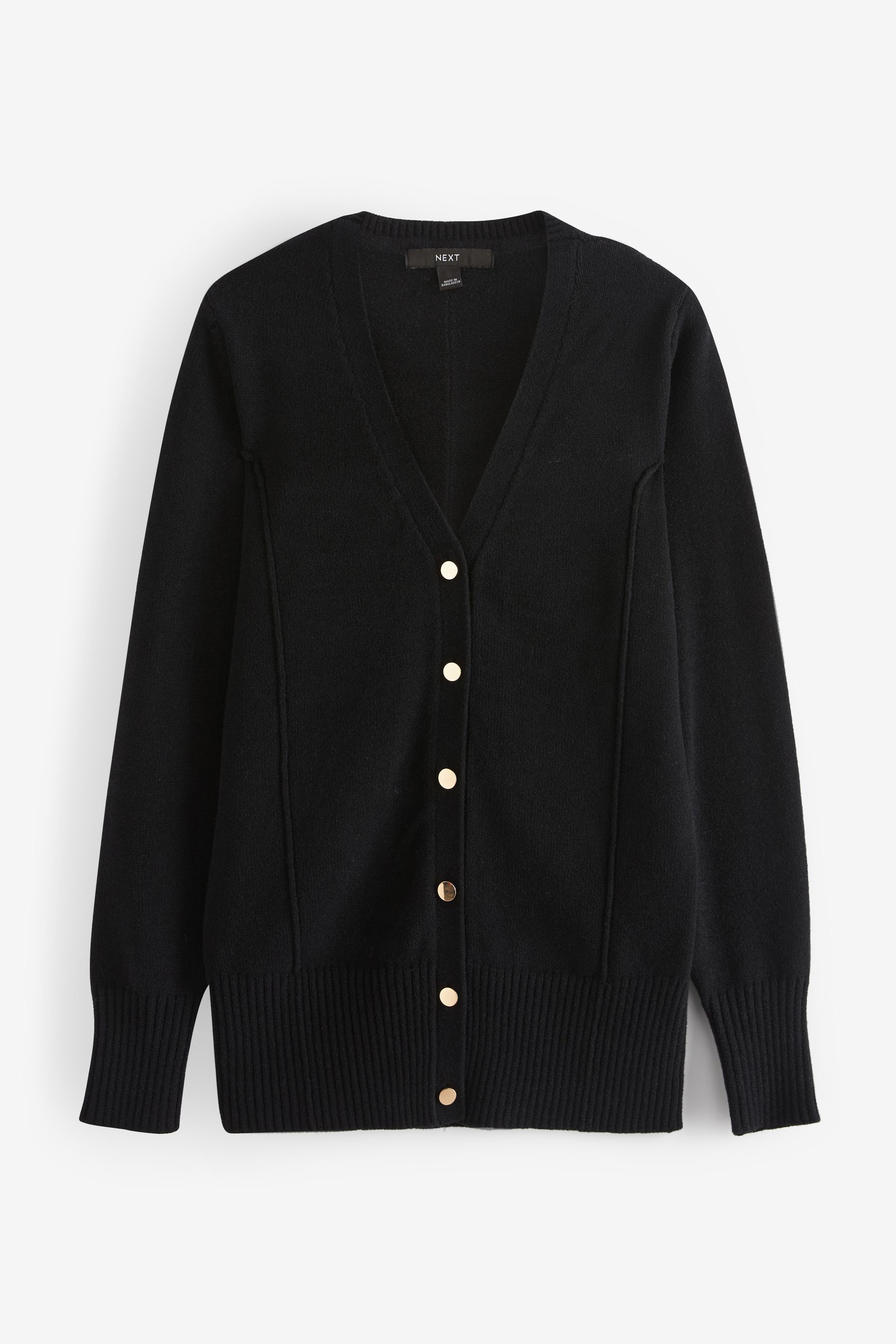 Buy Black Seam Detail Button Up Cardigan from Next Israel