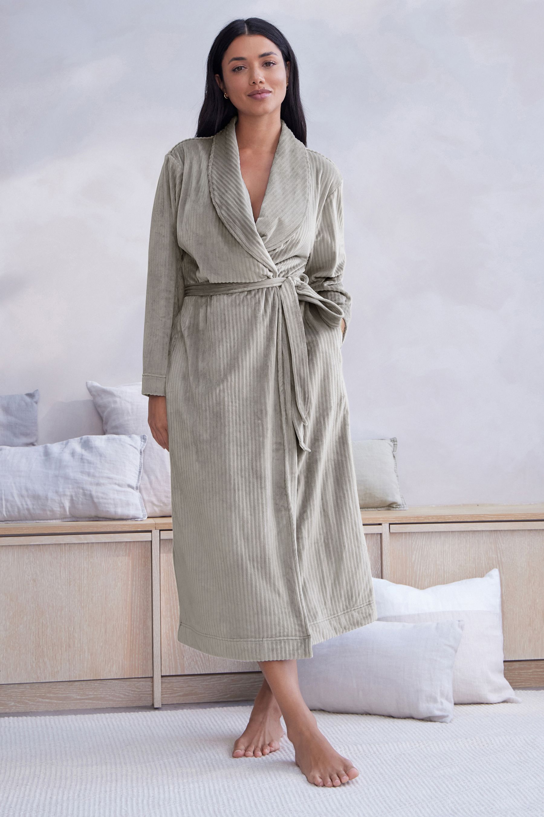 Big Waffle Bathrobe - 202 Stone – theorganiccompanydk.com