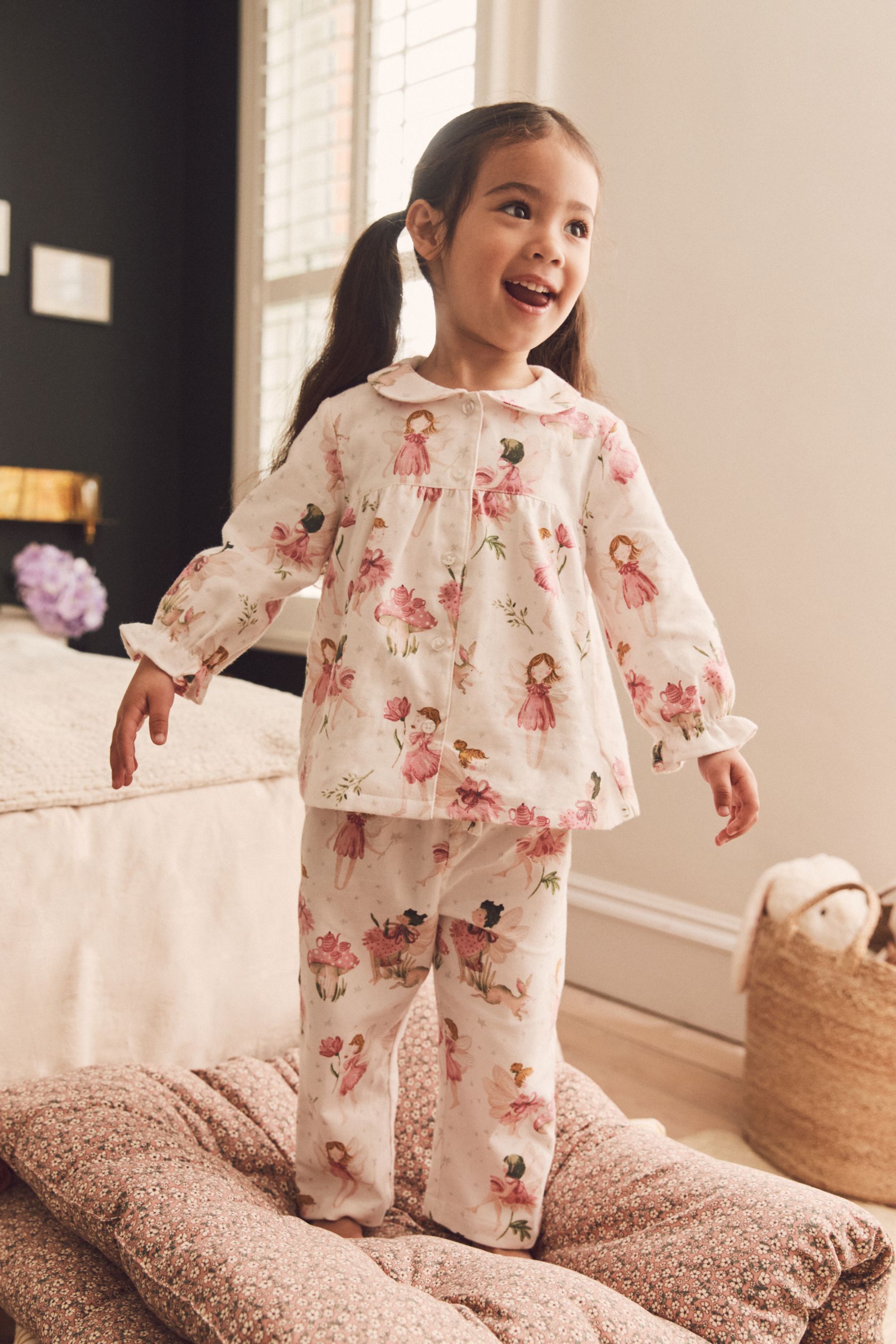 Buy Pink Cream Fairy Button Through Pyjamas 9mths 10yrs from the