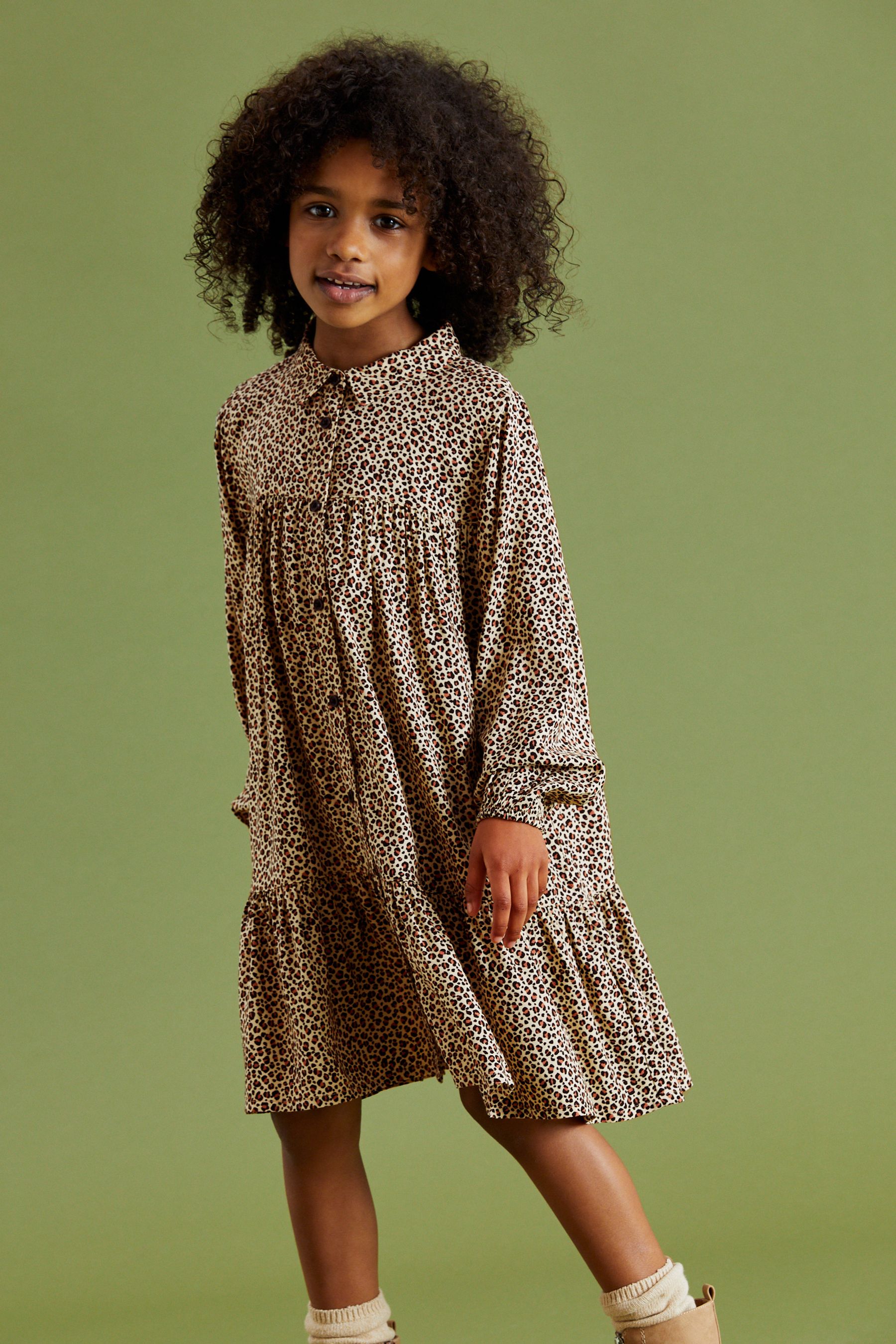 Animal print dress for girl best sale