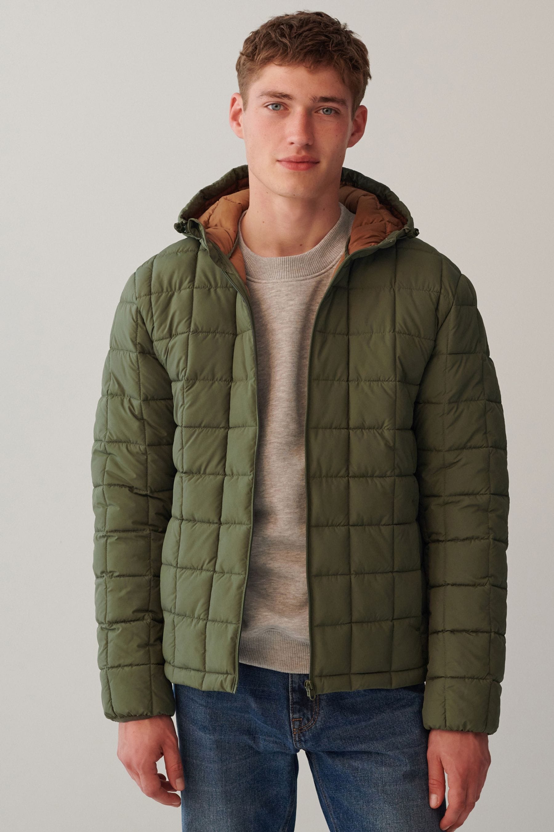 Mens green hotsell quilted coat