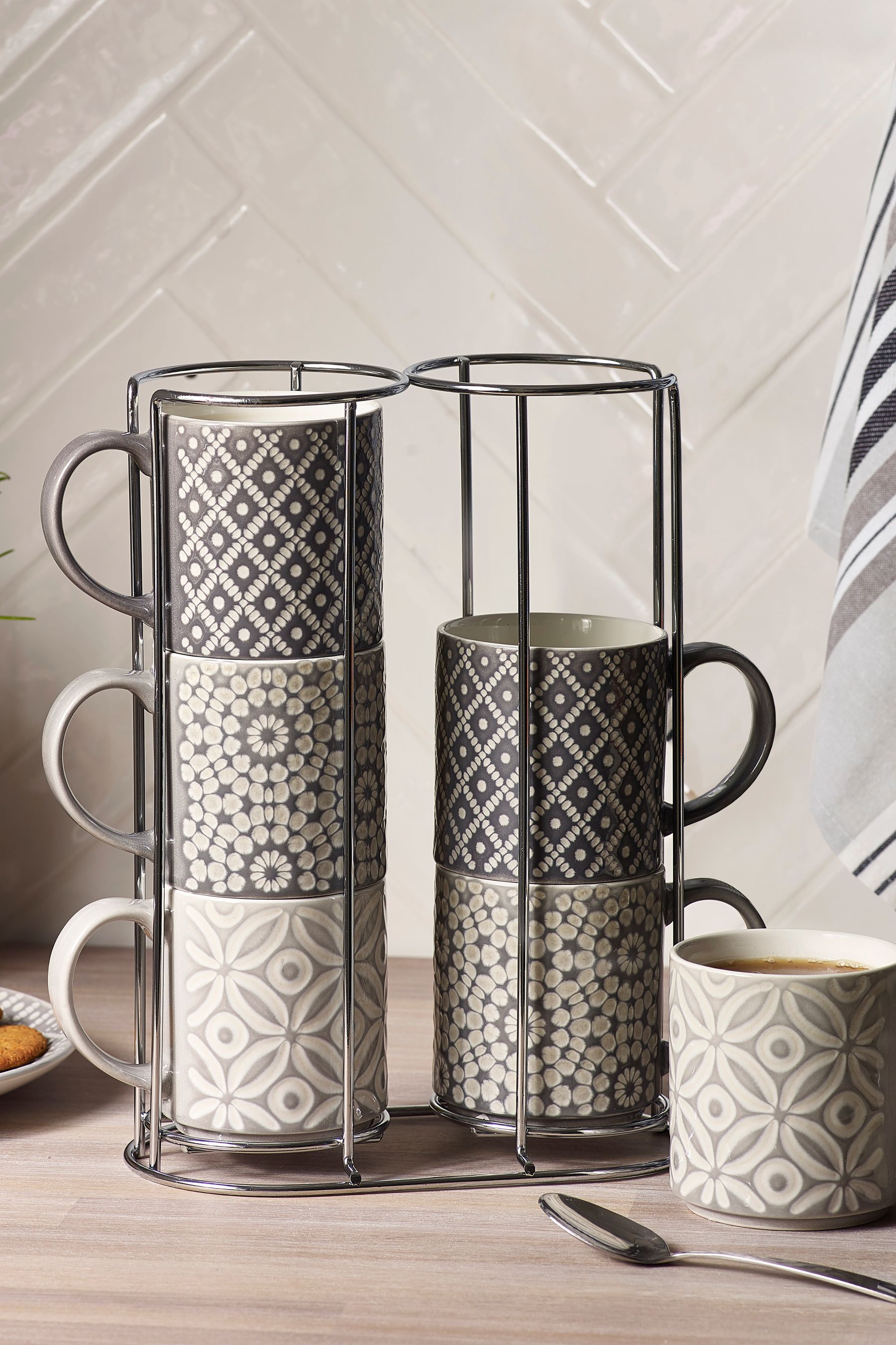 Grey online mugs set
