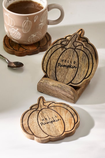 Cream Pumpkin Set of 4 Coasters