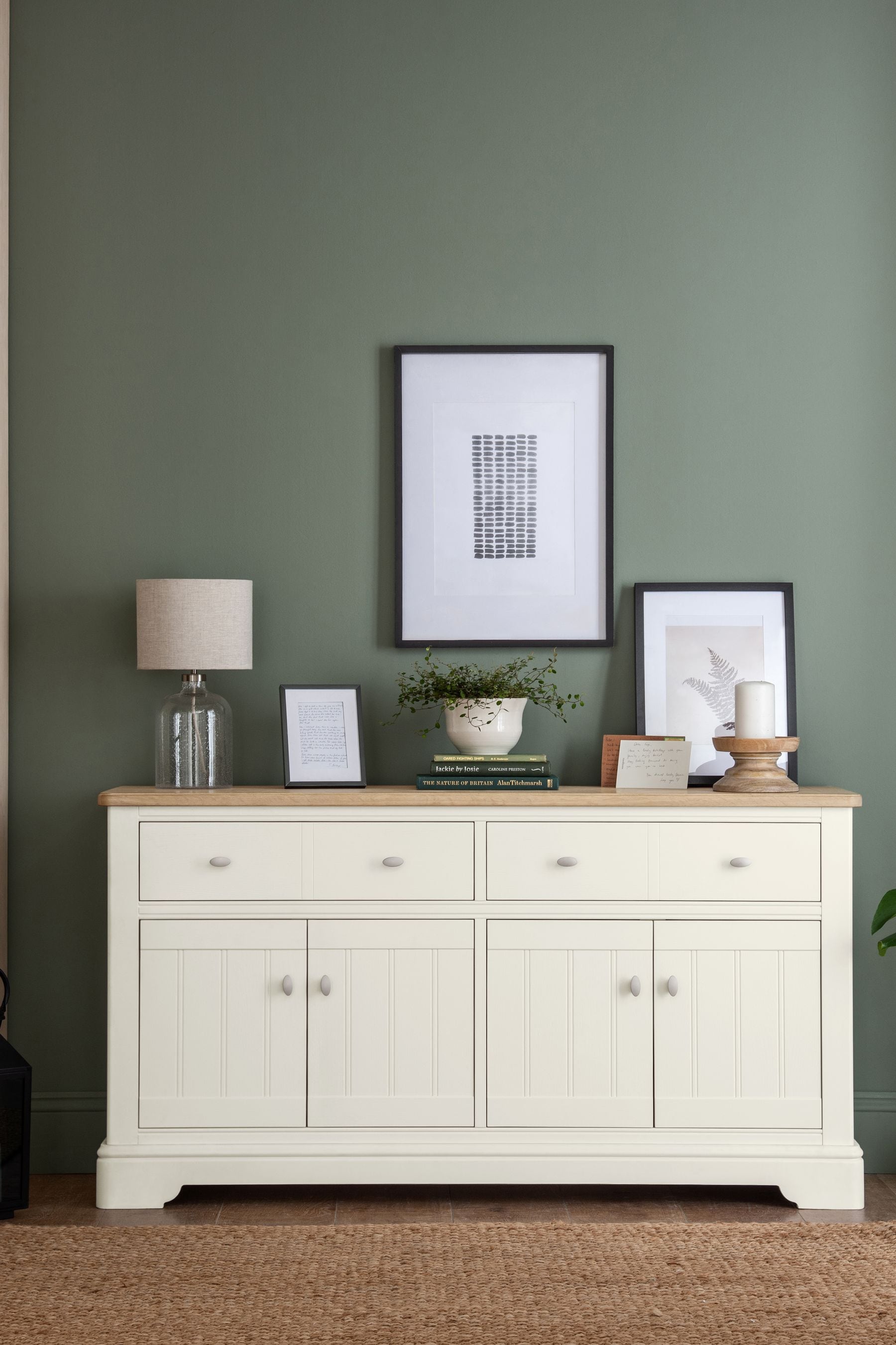 White painted cheap oak sideboards