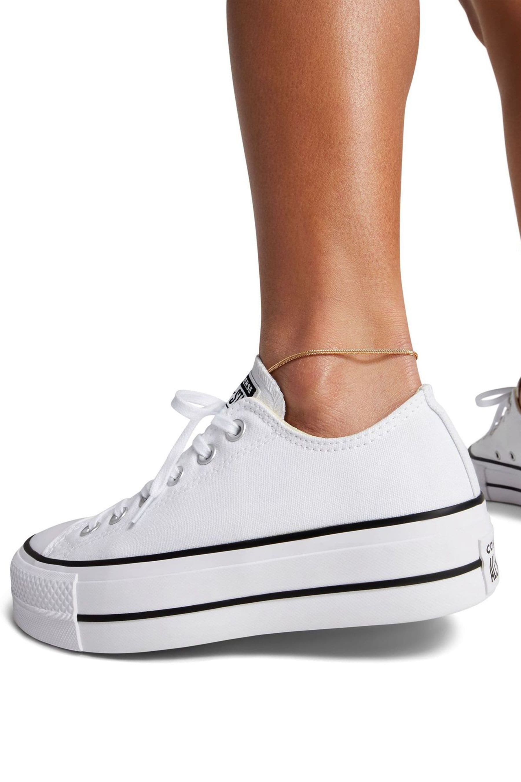 Converse chuck taylor shop ox platform white trainers
