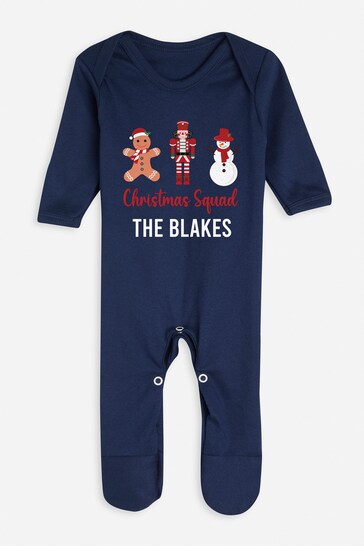 Personalised Christmas Squad Baby Sleepsuit by The Print Press