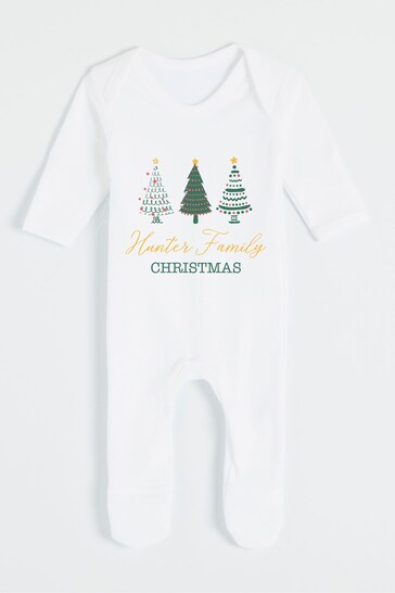 Personalised Christmas Tree Family Babygrow by Dollymix