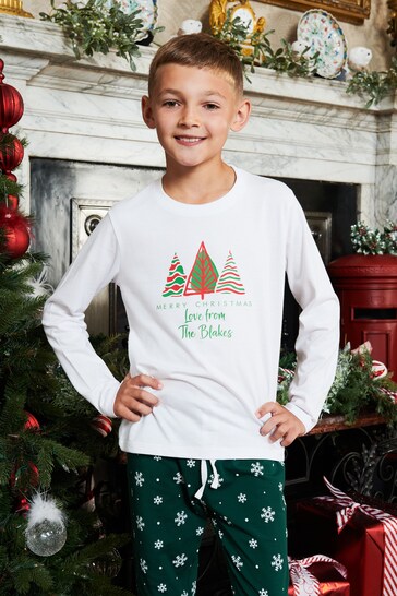 Personalised Boys Merry Christmas Pyjamas by The Print Press