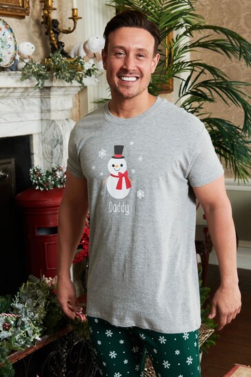 Personalised Christmas Snowman Mens Pyjamas by Dollymix