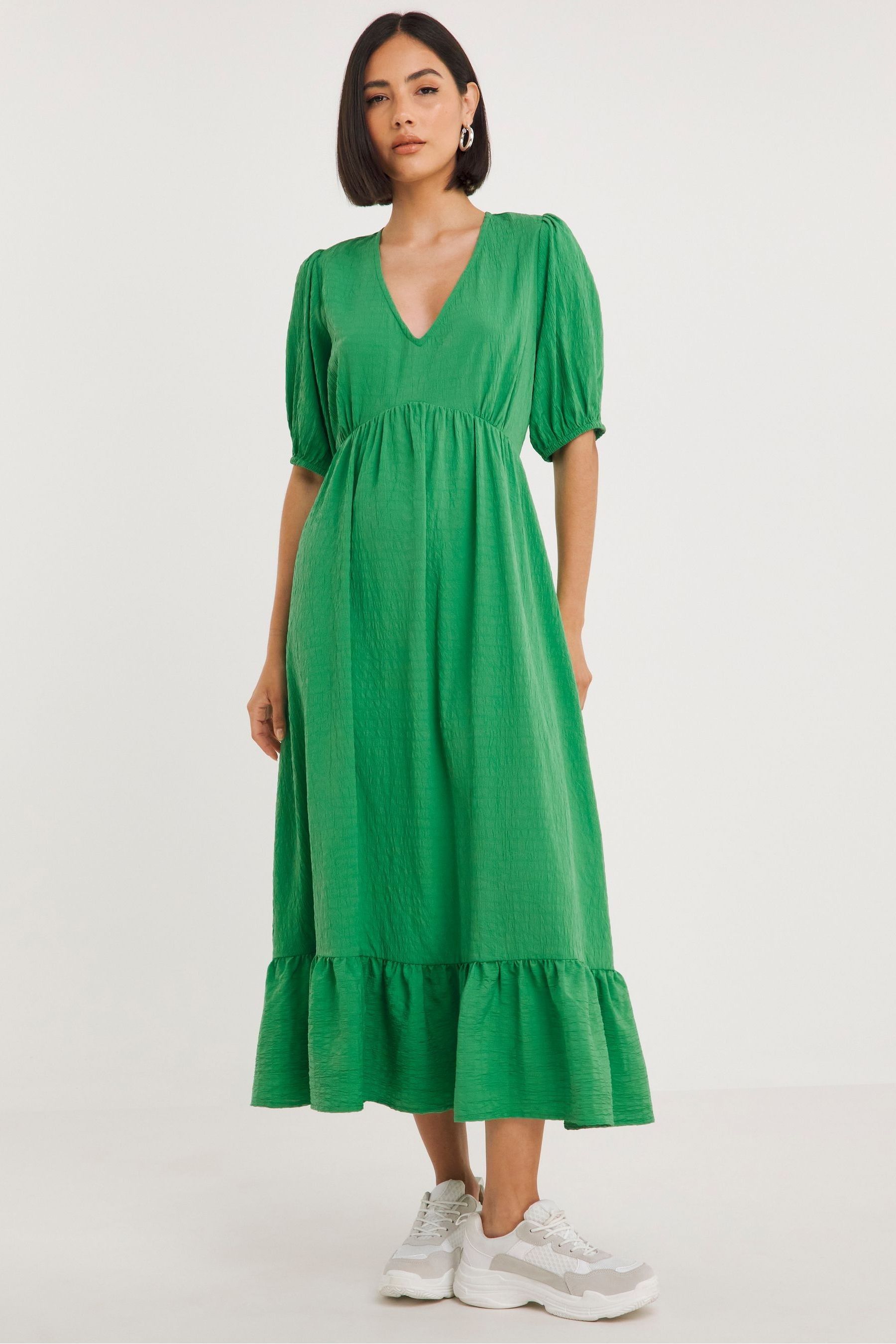 Buy Simply Be Green Textured Midi Dress from the Next UK online shop