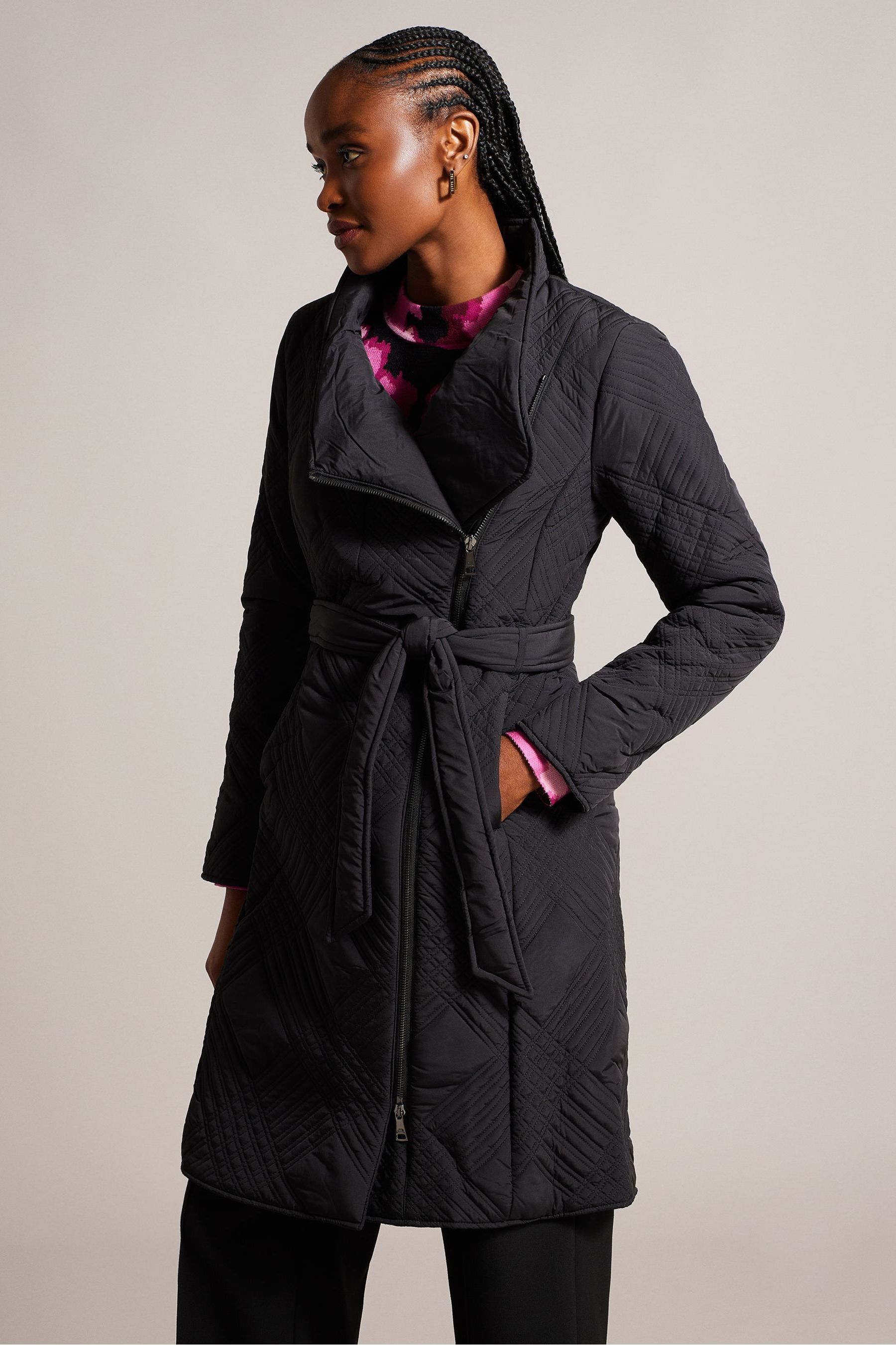 Buy Ted Baker Green Rosemae Padded Midi Wrap Coat from the Next UK