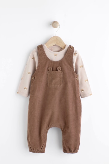 Buy Chocolate Brown Corduroy Baby Dunagrees and Bodysuit Set (0mths-2yrs) from the Next UK online shop