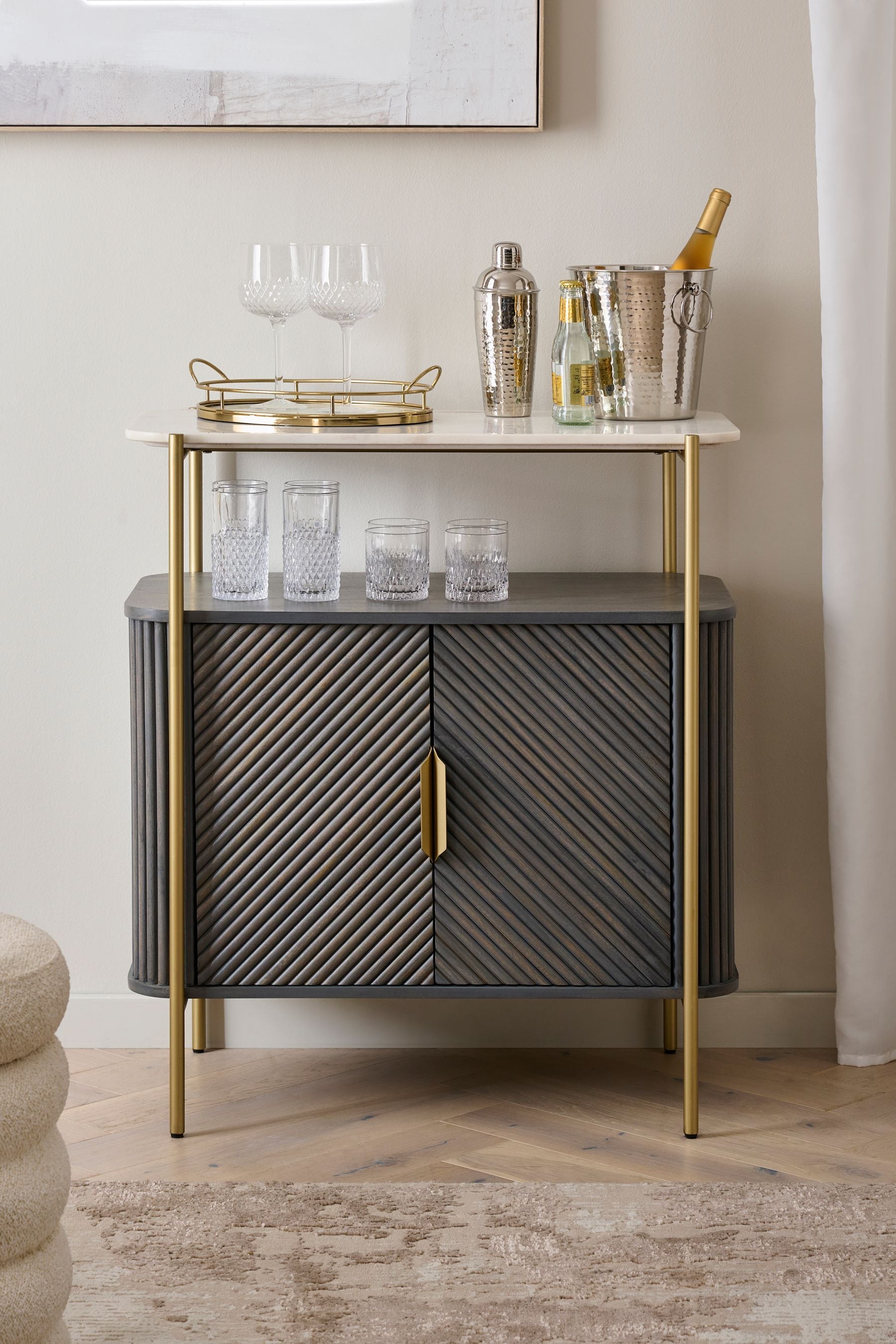 Brass shop drinks cabinet