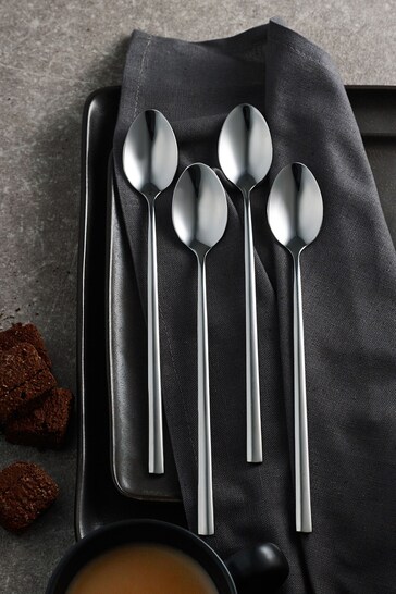 Silver Kensington 4 Piece Latte Spoon Sets