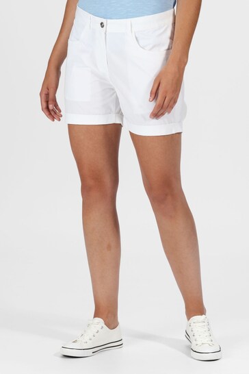 Regatta White Pemma Cotton Shorts