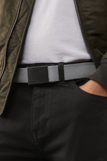 Black/Grey Canvas Reversible Belt