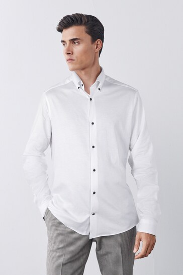 Buy White Motionflex Knitted Shirt from the Next UK online shop