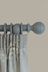 Dark Slate 35mm Wood Curtain Pole With Ribbed Ball Finial