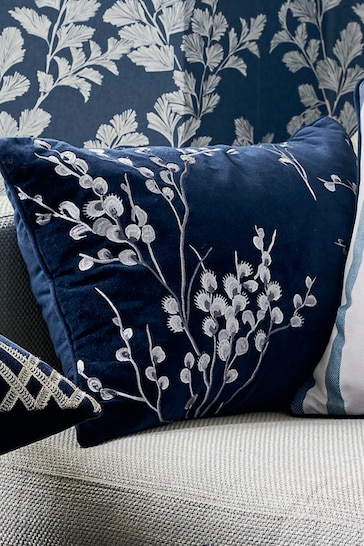 Laura Ashley Midnight Blue Rectangle Pussy Willow Cushion