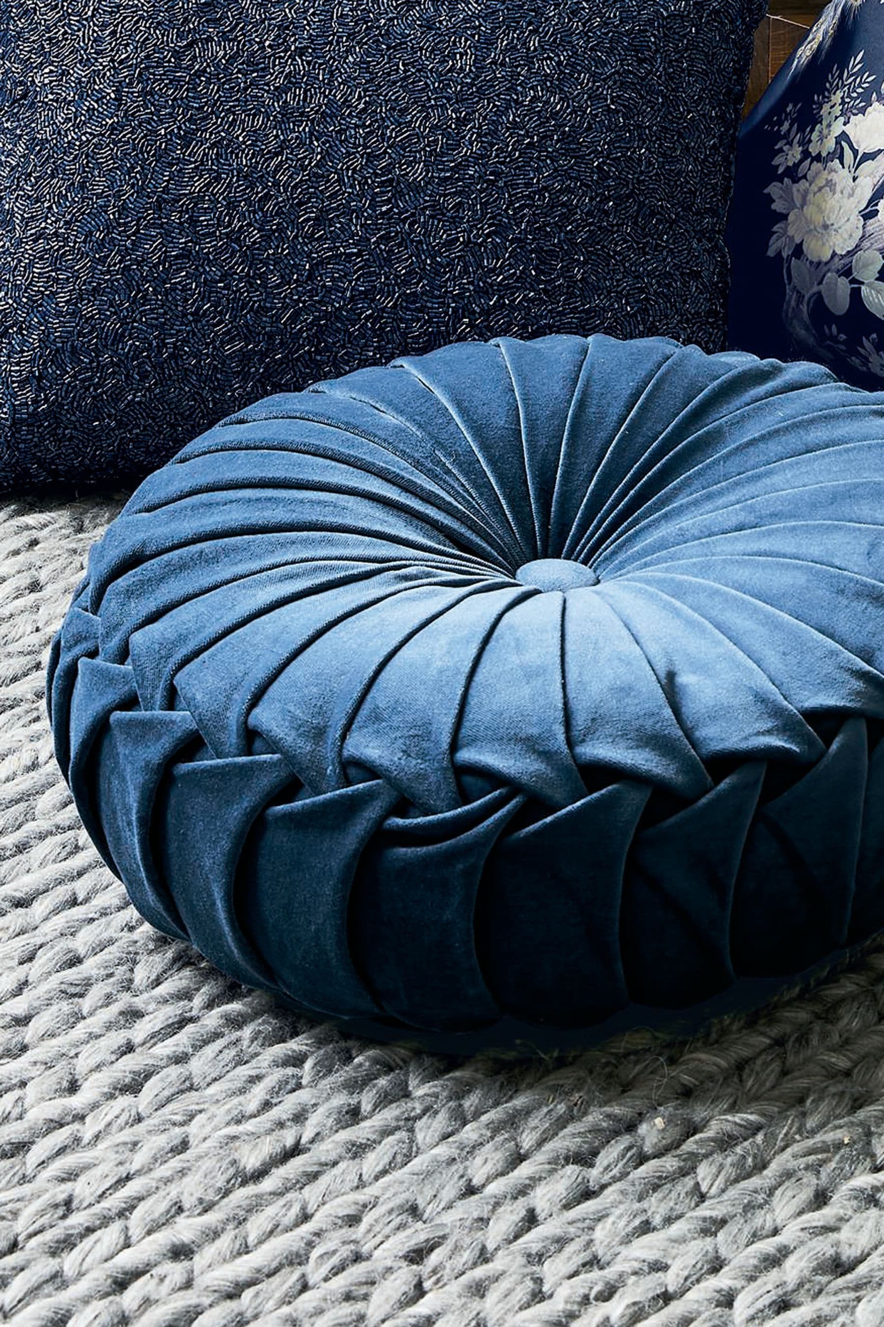 Navy round cushion hotsell