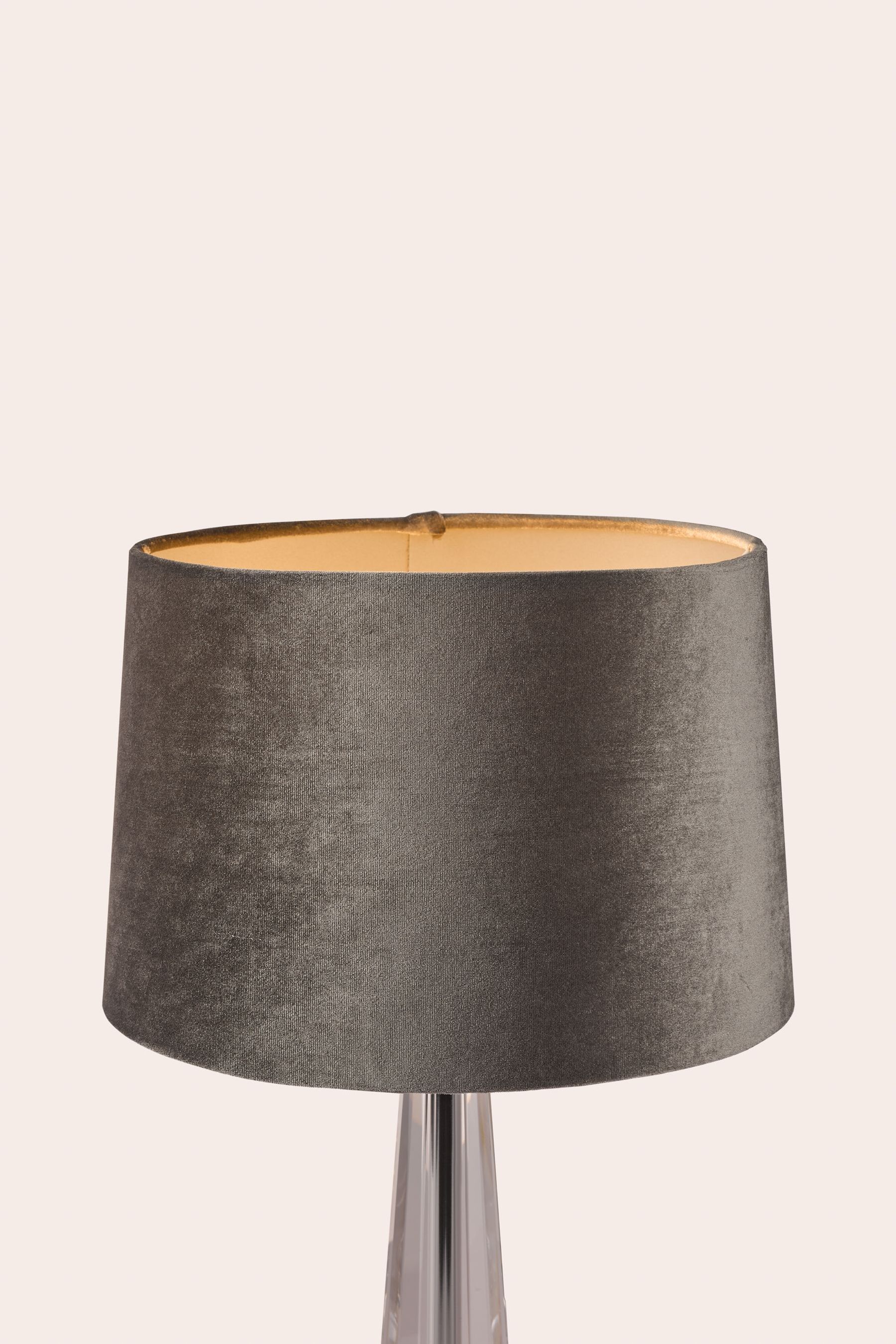 Grey velvet lampshade next new arrivals