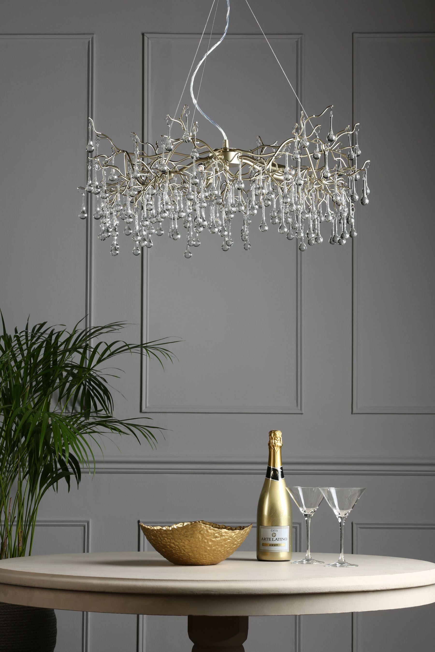 Gold chandelier store next