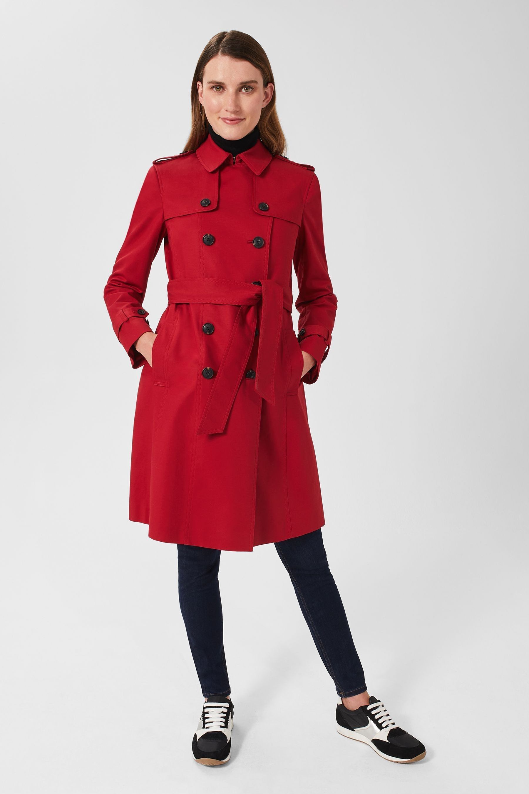 Hobbs red trench coat outlet