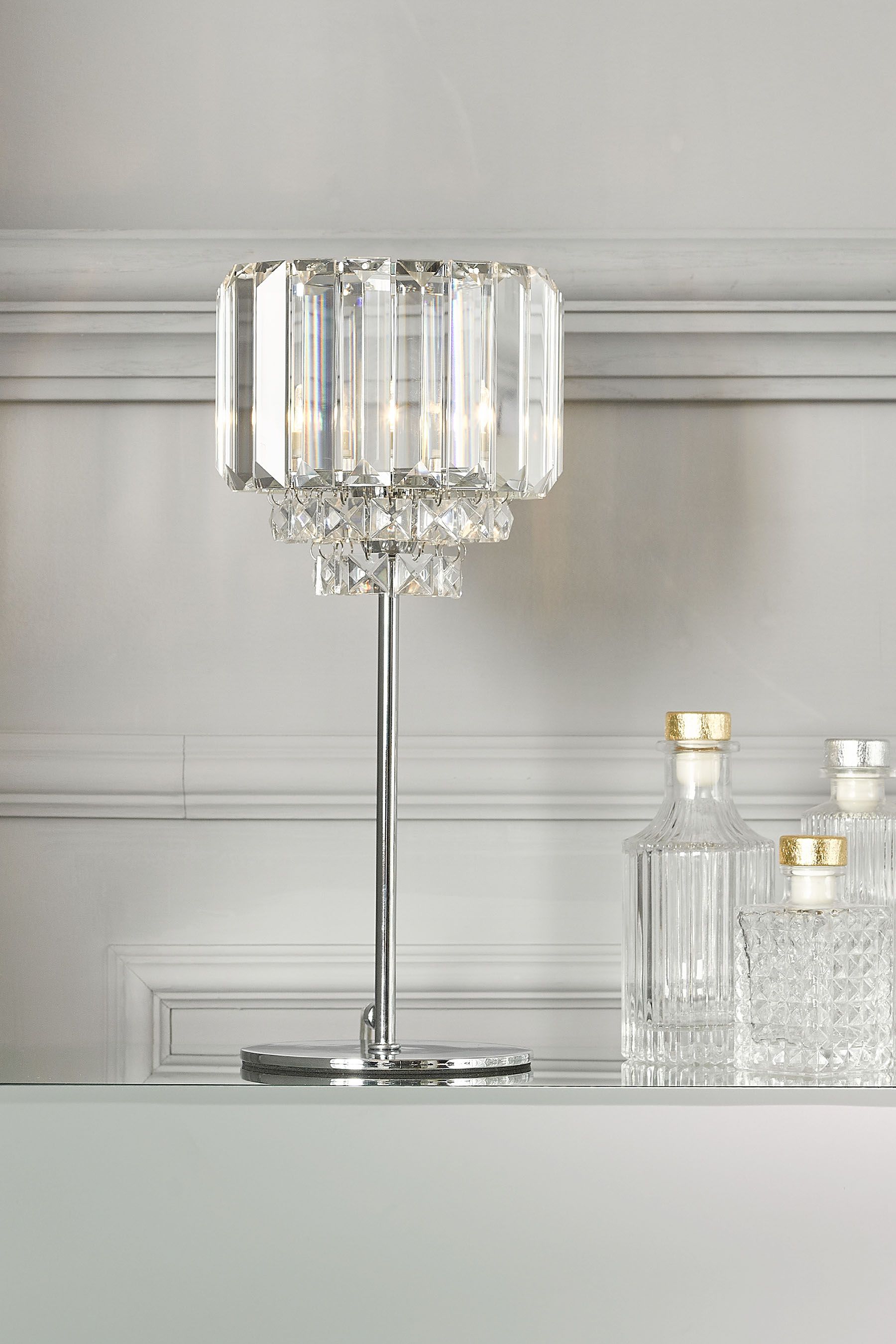 Buy Laura Ashley Chrome Vienna Crystal Table Lamp from the Next UK