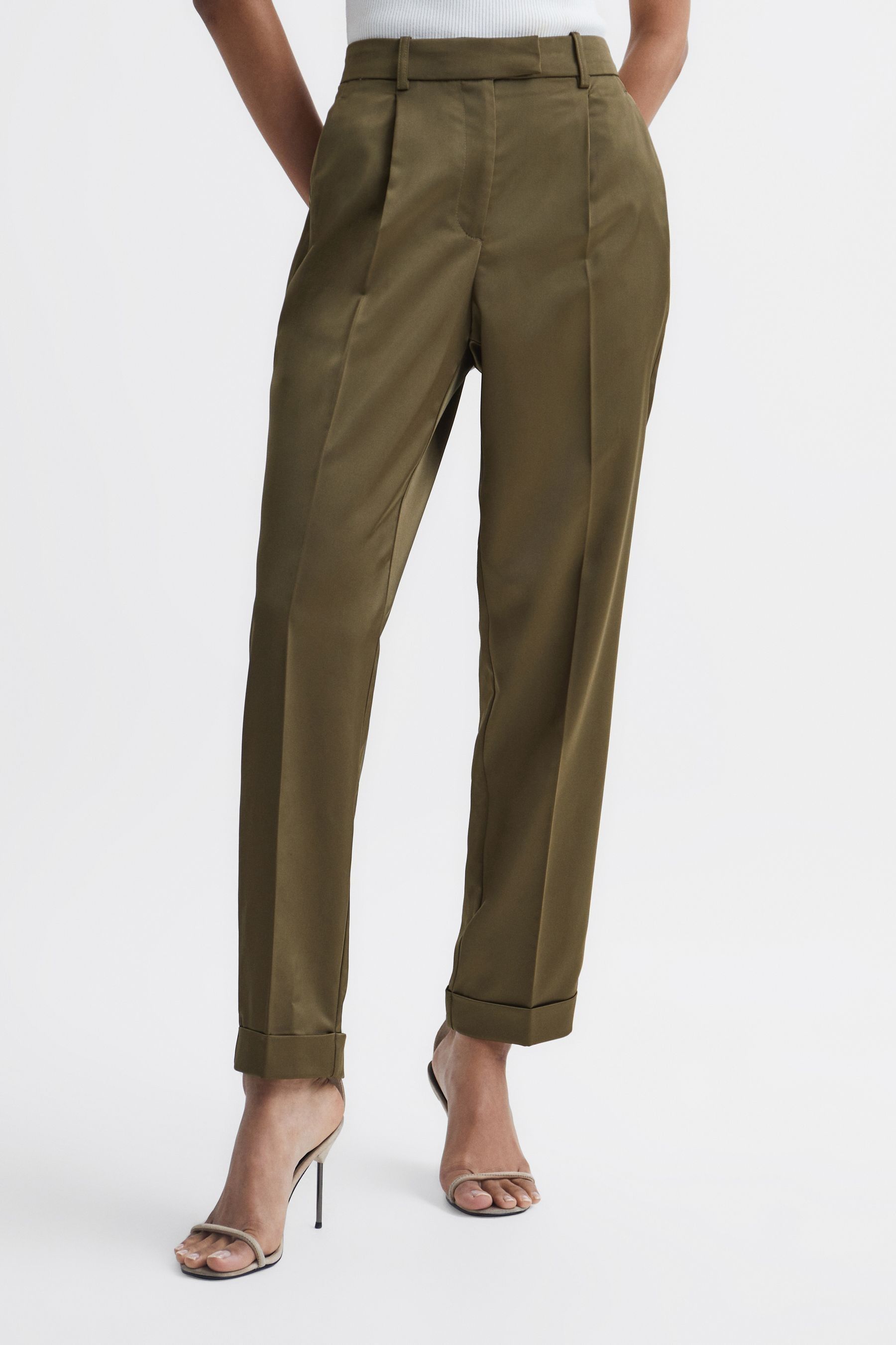 Buy Reiss Cici Satin Taper Trousers from Next Portugal