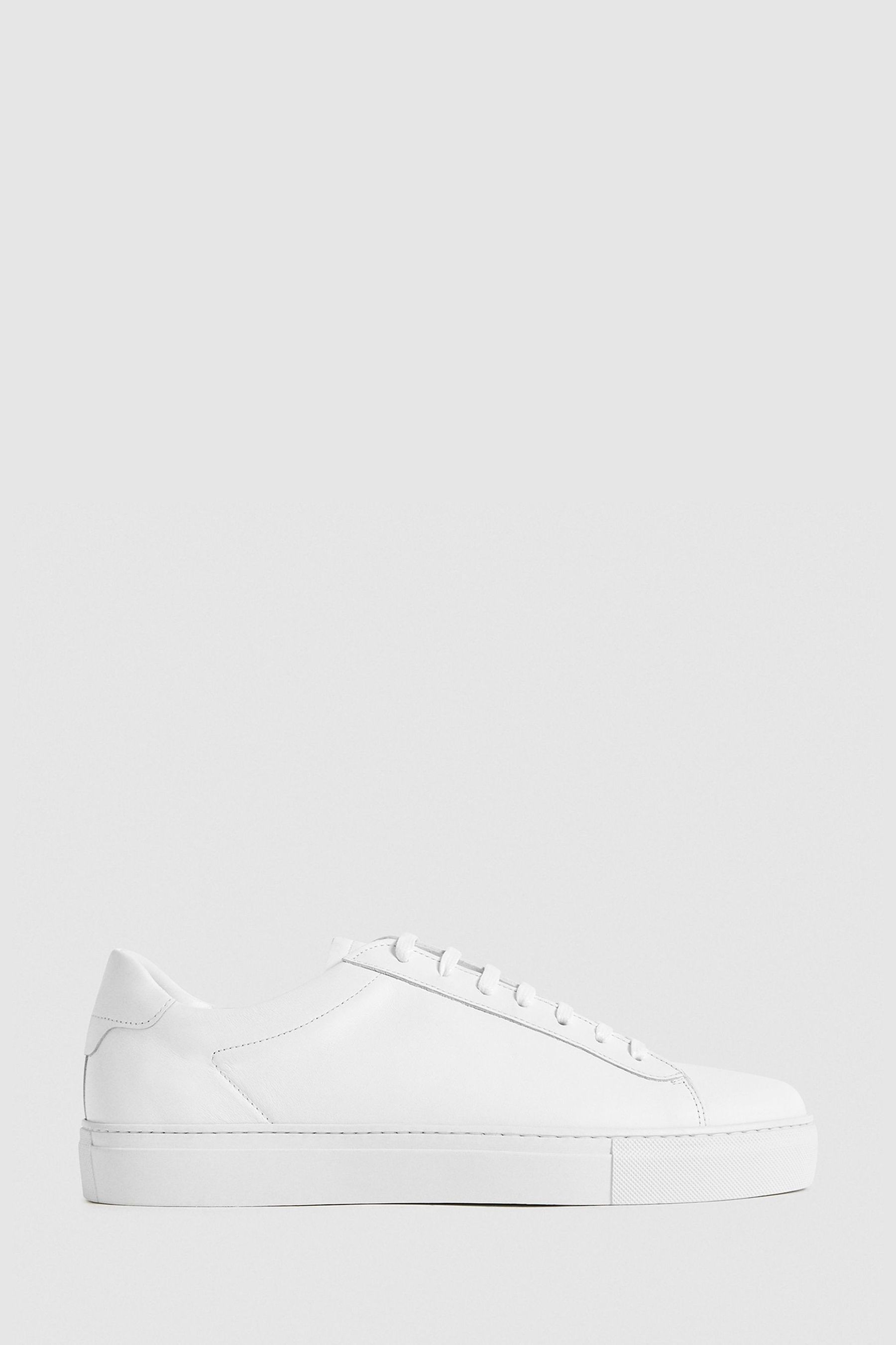 Mens white leather trainers shop