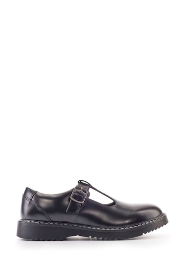 Start Rite Envisage Black Leather Chunky T Bar School Shoes