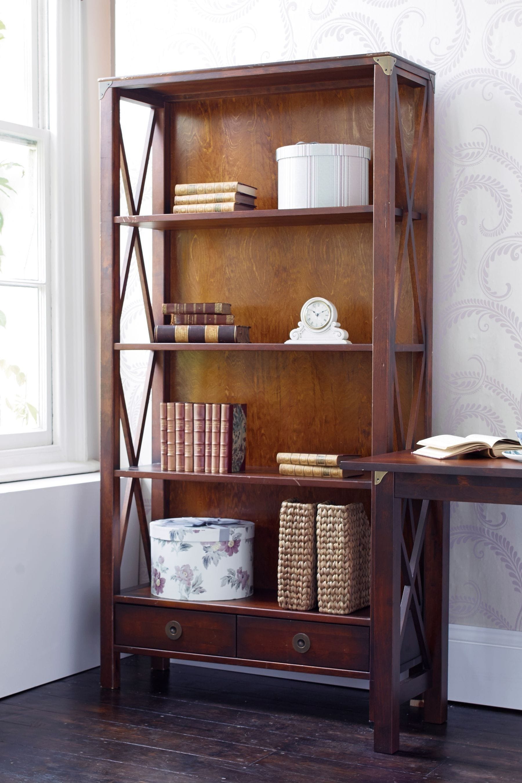Buy Laura Ashley Dark Chestnut Balmoral 2 Drawer Single Bookcase