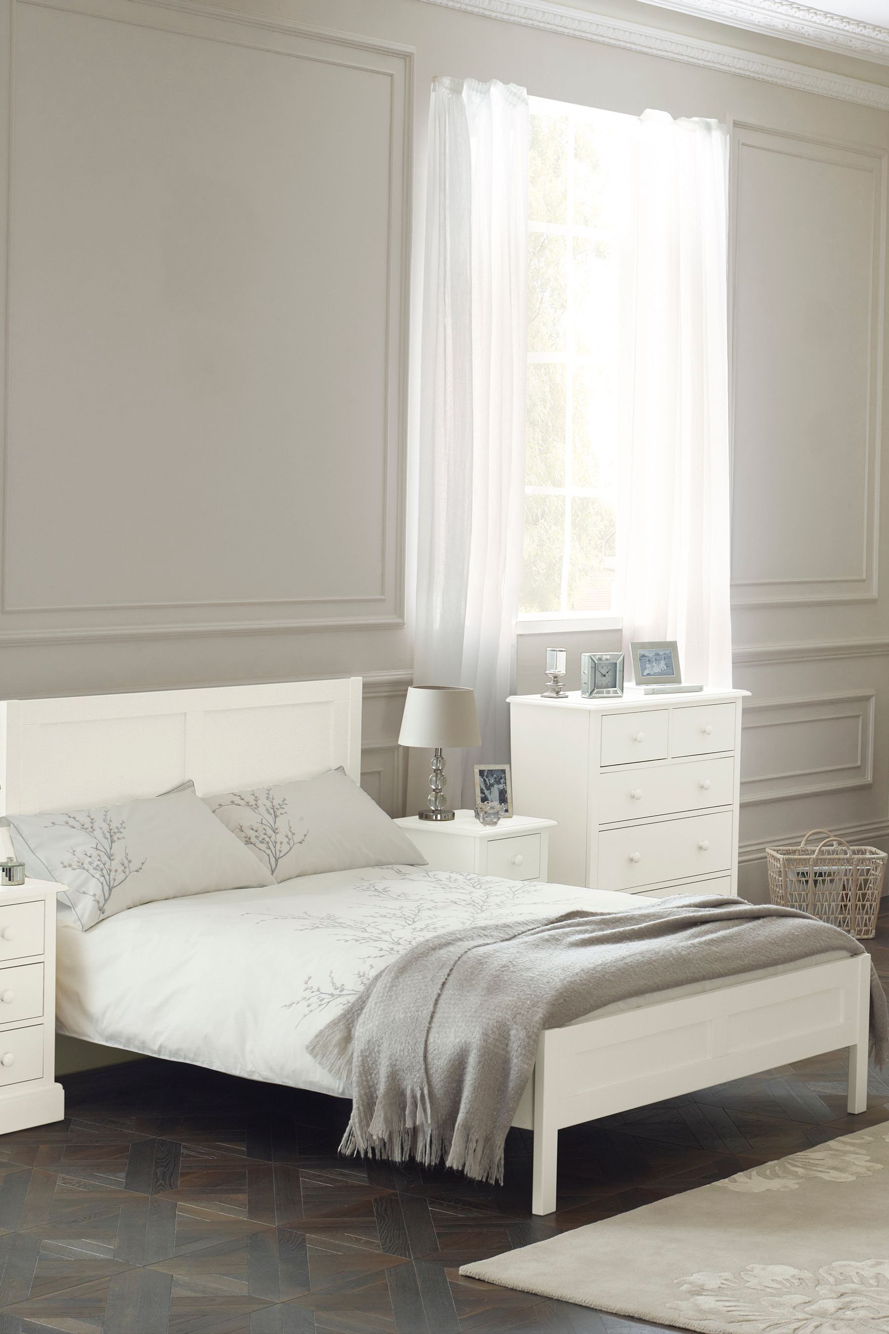 Next white double bed frame deals